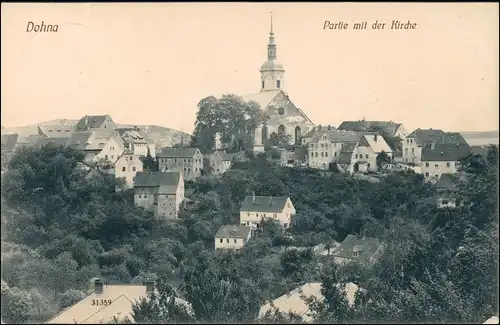 Ansichtskarte Dohna Totale - Straße 1911