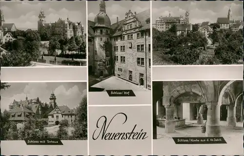 Neuenstein (Hohenlohe) Schloss Neuenstein Bromsilber AK  Ansichten 1960