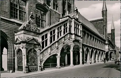 Ansichtskarte Lübeck Strassen Partie - Rathaustreppe Rathaus 1965