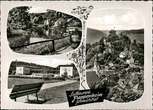 Pappenheim Mehrbild-AK 3 Echtfoto-Ansichten d. Dorfes im Altmühltal 1965