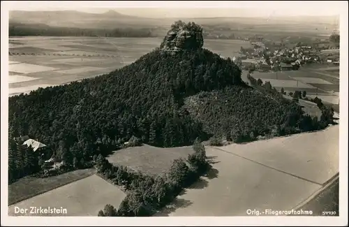 Ansichtskarte Schöna-Reinhardtsdorf-Schöna Luftbild Zirkelstein 1932