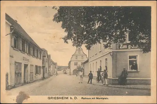 Ansichtskarte Griesheim Marktplatz - Gasthaus 1918