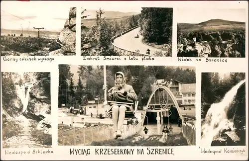 Schreiberhau Szklarska Poręba WYCIĄG KRZESEŁKOWY NA SZRENICE MB Frau 1964