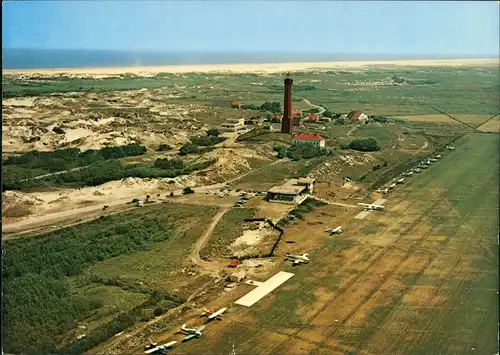 Norderney Luftbild Überflugkarte Luftaufnahme mit Leuchtturm 1974