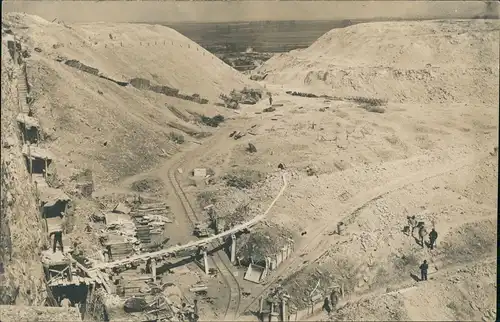 Arbeit Arbeiter Ausgrabung oder Minen-Arbeiter (Steinbruch   1930 Privatfoto