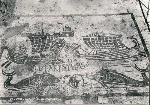 Cartoline Rom Roma OSTIA - MOSAICO DI UNA CORPORAZIONE 1962