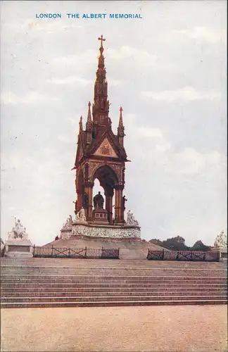 Postcard London The Albert Memorial, Denkmal 1920