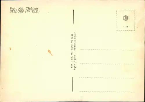 Postkaart Seedorf SEEDORF (W. DLD) Prot. Mil. Clubhuis 1970