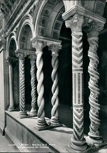 Cartoline Rom Roma Paulus Kirche - Detail des Kreuzganges 1962