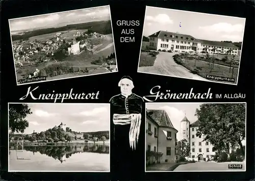 Grönenbach (Allgäu) Luftaufnahme, Kurheim, Schloss, Teich (Mehrbildkarte 1971