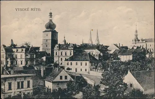 Postcard Hohenmauth Vysoké Mýto Stadtpartie b Dresden Heidenau 1923