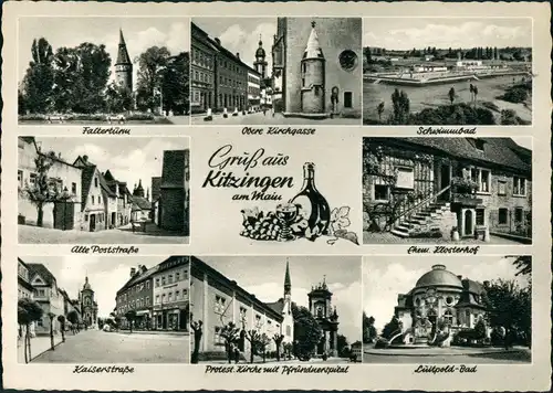 Kitzingen Poststraße, Kaiserstraße, Luitpold-Bad, Klosterhof uvm. 1958