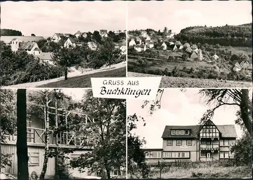 Buchklingen (Birkenau) Mehrbild-AK Odenwald Ort mit 4 Echtfoto-Ansichten 1966