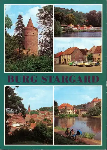 Burg Stargard Burg Stargard - Burgfried, Bad am Mühlenteich, Markt, Blick vom Klüschberg auf Burg Stargard, Am Mühlenteich 1981