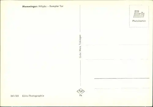 Ansichtskarte Memmingen Memmingen Allgäu - Kempter Tor Straßen Partie 1965