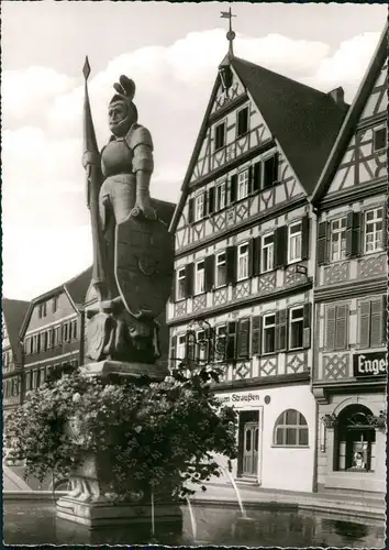 Ansichtskarte Bad Mergentheim Milchlingsbrunnen mit Hotel zum Strauben 1960