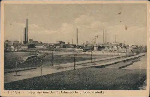 Ansichtskarte Staßfurt Stassfurt Soda-Fabrik Achenbach 1932