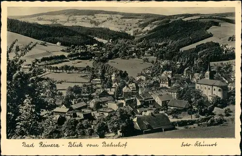 Postcard Bad Reinerz Duszniki-Zdrój Blick vom Bahnhof 1933