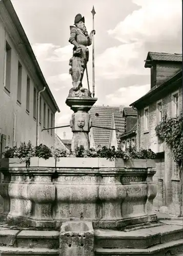 Ansichtskarte Sommerhausen Hans-Jörg-Brunnen mit Figur 1970