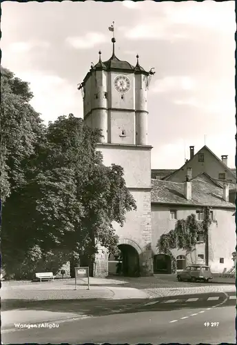 Wangen Strassen Partie mit Auto vor Turmgebäude Tor-Durchfahrt 1960