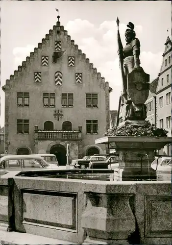 Bad Mergentheim Milchlingsbrunnen Partie Brunnen parkende Autos   1960