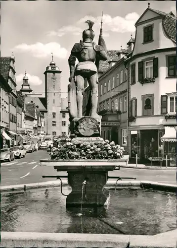 Bad Mergentheim Brunnen-Anlage   Autos in Strasse, Hotel Restaurant 1960