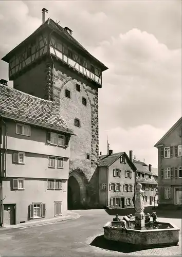 Ansichtskarte Reutlingen Gartentor mit Brunnen, spielende Kinder 1965