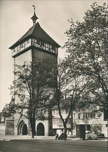 Reutlingen Strassen Partie Tübinger Tor, parkender Mercedes VW Käfer t 1960