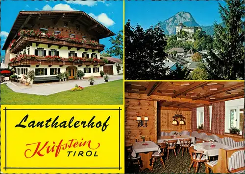 Kufstein Pension Lanthalerhof Bes.: Mauracher 3-Bild-Postkarte 1975