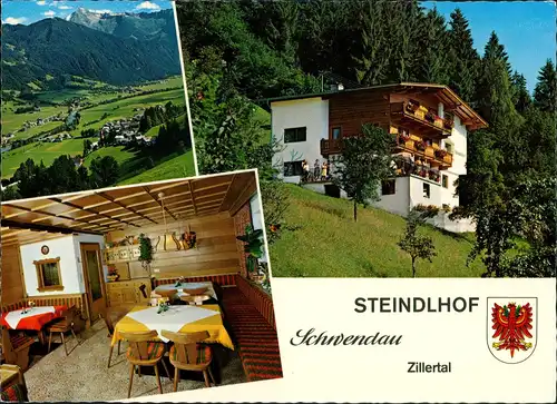 Ansichtskarte Hippach Gästehaus STEINDLHOF OT Schwendau Zillertal Tirol 1975