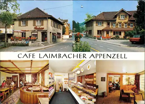 Appenzell (CH) Café Laimbacher Confiserie  Mehrbild-AK 1970