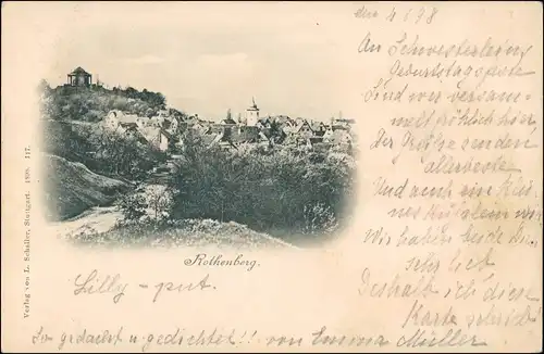 Ansichtskarte Rothenberg-Oberzent Straßenpartie 1898