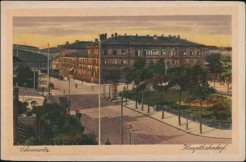 Ansichtskarte Chemnitz Hauptbahnhof 1922