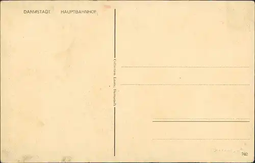 Ansichtskarte Darmstadt Rahmen Künstlerkarte Bahnhof 1914