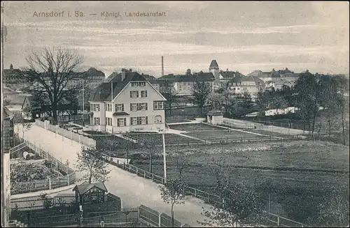 Ansichtskarte Arnsdorf (Sachsen) Kgl. Landesanstalt - Villa Straße 1915