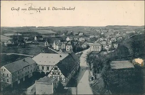 Ansichtskarte Dürrröhrsdorf-Dittersbach Straßenpartie 1928