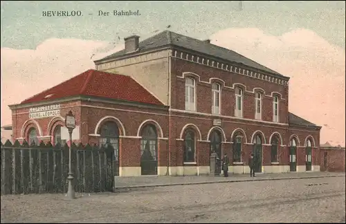 Postkaart Beverlo-Beringen Beverloo Berringe Bahnhof Straße 1912