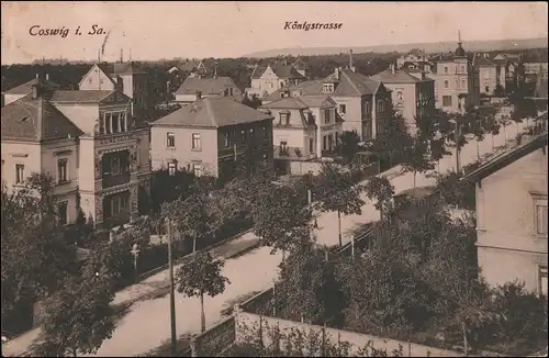 Ansichtskarte Coswig (Sachsen) Königsstraße 1918