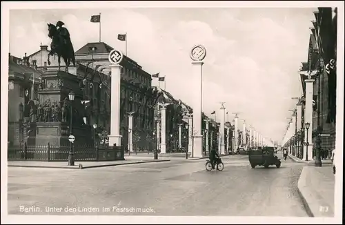 Ansichtskarte Mitte-Berlin Unter den Linden, Schmuckplatz 1938