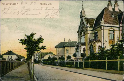Ansichtskarte Neumünster Mühlenhof 1904