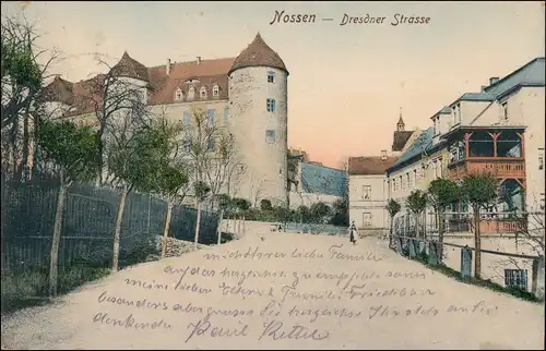 Ansichtskarte Nossen Dresdner Strasse 1906