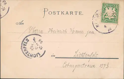 Ansichtskarte Nürnberg Weinstube zum Posthorn MB 1898