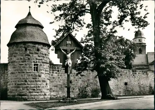 Weismain Festungsweg WEISMAIN mit Stadtmauer, Christus-Kreuz 1960