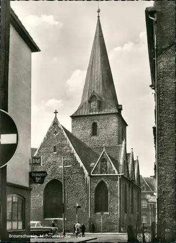 Braunschweig Michaliskirche, Strassen Partie am Brabanter Hof 1960