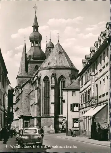 Sankt Wendel St. Wendel Wendelinus-Basilika Kirche, Strassen  Autos 1960