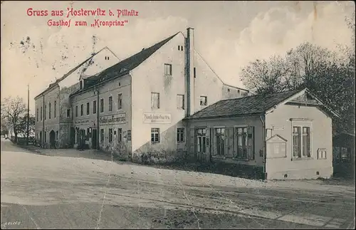 Ansichtskarte Hosterwitz-Dresden Gasthof zum Kronprinz 1910