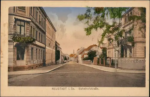 Ansichtskarte Neustadt (Sachsen) Bahnhofstraße 1922