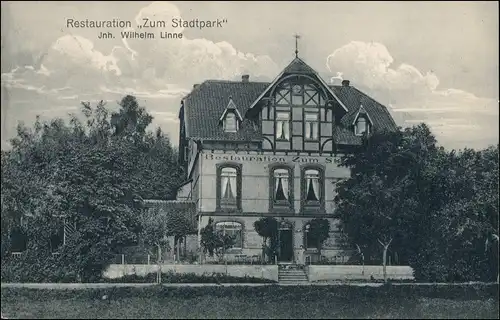 Ansichtskarte Bockenem Restauration zum Stadtpark 1917