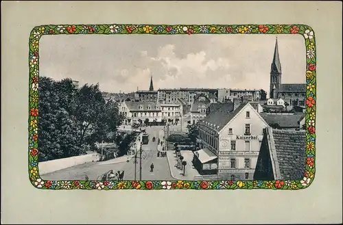 Ansichtskarte Staßfurt Stassfurt Straßenpartie am Hotel Kaiserhof 1912