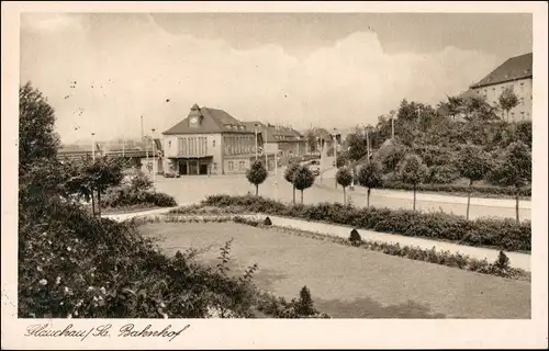 Ansichtskarte Glauchau Partie am Bahnhof 1941